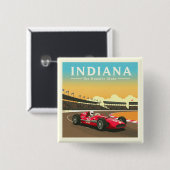Vintage Indiana Vierkante Button 5,1 Cm (Voorkant /achterkant)