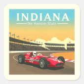 Vintage Indiana Vierkante Sticker (Voorkant)