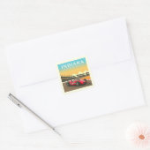 Vintage Indiana Vierkante Sticker (Envelop)