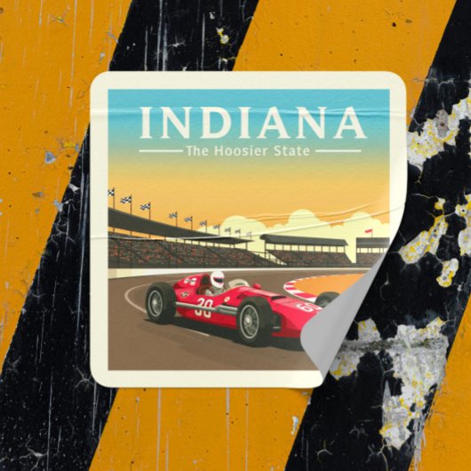 Vintage Indiana Vierkante Sticker