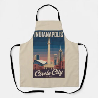 Vintage Indianapolis Indiana Retro Cityscape Trave Schort