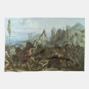 Vintage Indianen, Bizonsdans door Karl Bodmer Theedoek