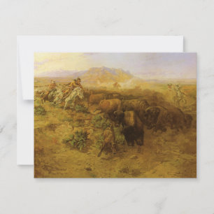 Vintage Indianen, Buffalo Jacht door CM Russell
