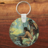 Vintage Indianen, Taos Turkey Hunters van Couse Sleutelhanger (Voorkant)