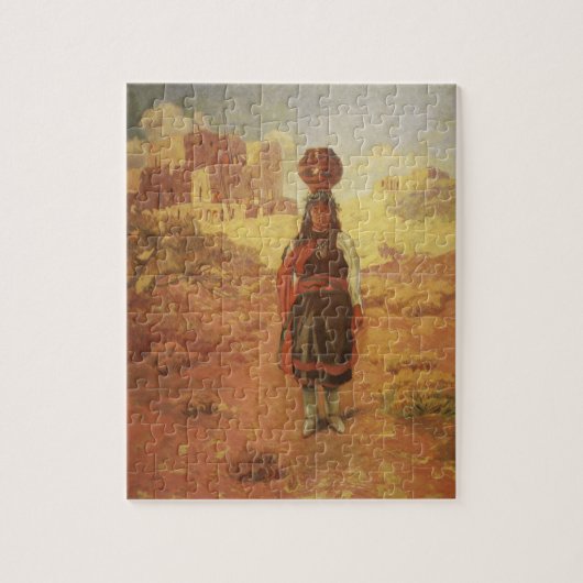 Vintage Indiase waterdrager door EW Rollins Legpuzzel (Verticaal)