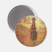 Vintage Indiase waterdrager door EW Rollins Magneet (Voorkant / Achterkant)