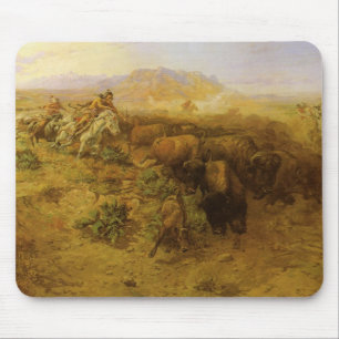 Vintage Indiërs, Buffalo Hunt door CM Russell Muismat