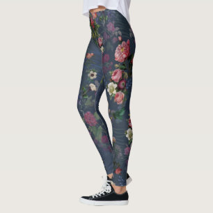 Vintage Indigo Magische Botanische Tuin Leggings