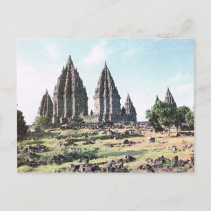 Vintage Indonesië, Prambanan, de 9de eeuwtempel Briefkaart