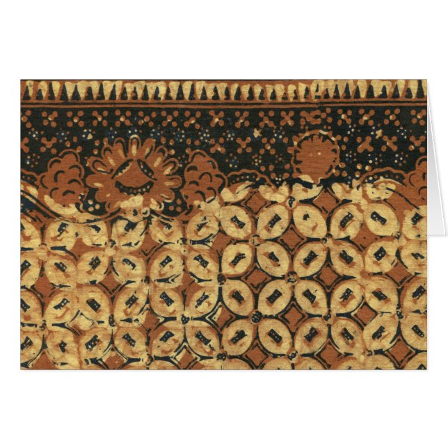 Vintage Indonesisch Batik Kawung Patroon Rustiek (Voorkant Horizontaal)