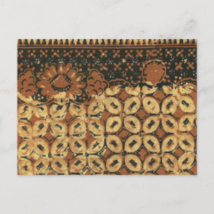 Vintage Indonesisch Batik Kawung Patroon Rustiek Briefkaart