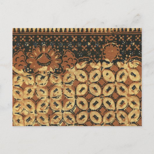 Vintage Indonesisch Batik Kawung Patroon Rustiek Briefkaart (Voorkant)