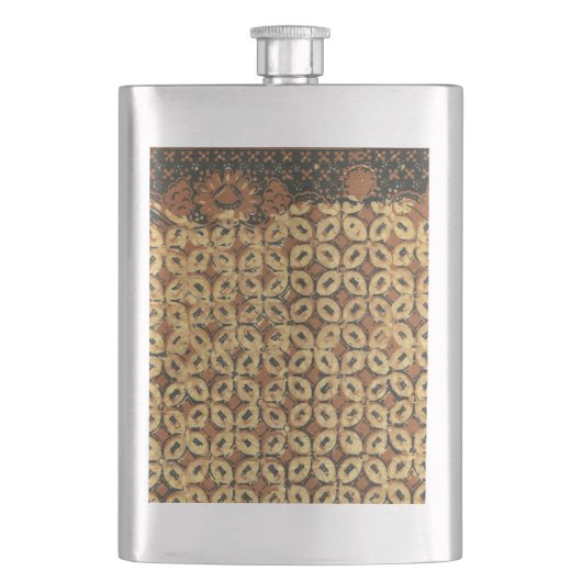 Vintage Indonesisch Batik Kawung Patroon Rustiek Flacon (Voorkant)