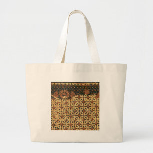 Vintage Indonesisch Batik Kawung Patroon Rustiek Grote Tote Bag