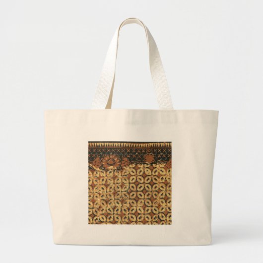 Vintage Indonesisch Batik Kawung Patroon Rustiek Grote Tote Bag (Voorkant)