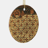 Vintage Indonesisch Batik Kawung Patroon Rustiek Keramisch Ornament (Rechts)