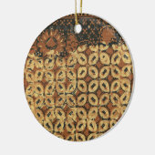 Vintage Indonesisch Batik Kawung Patroon Rustiek Keramisch Ornament (Links)