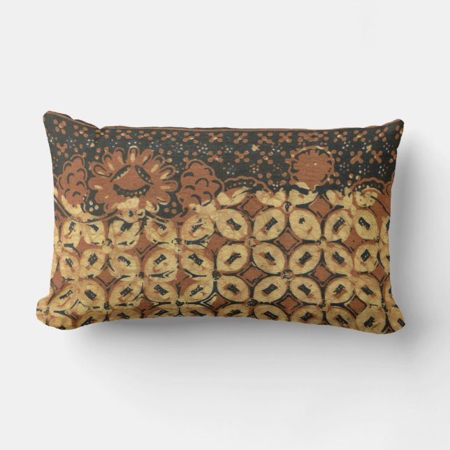 Vintage Indonesisch Batik Kawung Patroon Rustiek Kussen (Voorkant)