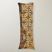 Vintage Indonesisch Batik Kawung Patroon Rustiek Lichaamskussen (Voorkant Verticaal)