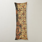 Vintage Indonesisch Batik Kawung Patroon Rustiek Lichaamskussen (Achterkant (Verticaal))