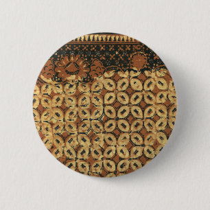 Vintage Indonesisch Batik Kawung Patroon Rustiek Ronde Button 5,7 Cm