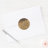 Vintage Indonesisch Batik Kawung Patroon Rustiek Ronde Sticker (Envelop)