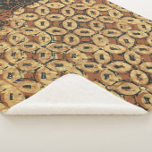 Vintage Indonesisch Batik Kawung Patroon Rustiek Sherpa Deken (3/4)