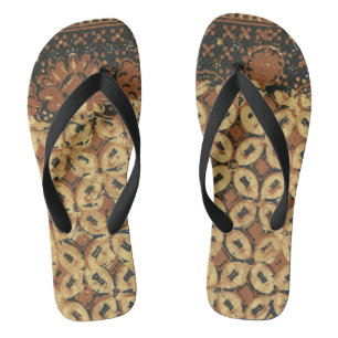 Vintage Indonesisch Batik Kawung Patroon Rustiek Teenslippers