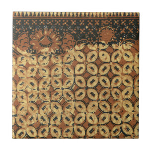 Vintage Indonesisch Batik Kawung Patroon Rustiek Tegeltje