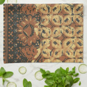 Vintage Indonesisch Batik Kawung Patroon Rustiek Theedoek (Gevouwen)