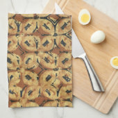 Vintage Indonesisch Batik Kawung Patroon Rustiek Theedoek (Quarter Fold)