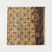 Vintage Indonesisch Batik Kawung Patroon Rustiek Wandkleed (Voorkant (horizontaal))