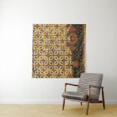 Vintage Indonesisch Batik Kawung Patroon Rustiek Wandkleed (In Situ (horizontaal))