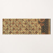 Vintage Indonesisch Batik Kawung Patroon Rustiek Yogamat (Voorkant (horizontaal))