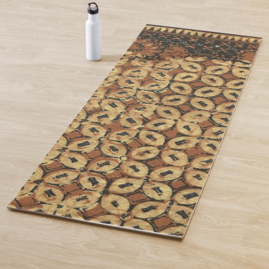 Vintage Indonesisch Batik Kawung Patroon Rustiek Yogamat (In situ)