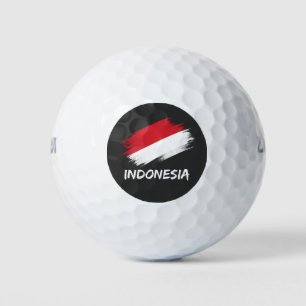 Vintage Indonesisch: Indonesische Vlag Sportliefhe Golfballen