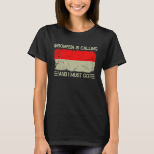 Vintage Indonesische Vlag Indonesië roept en ik T-shirt