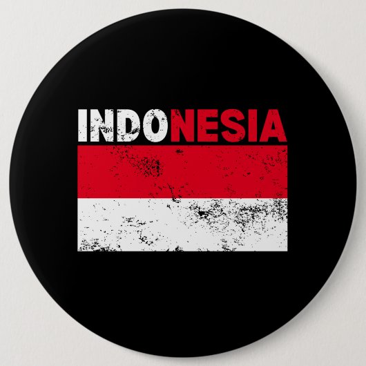 Vintage Indonesische vlag Ronde Button 6,0 Cm (Voorkant)