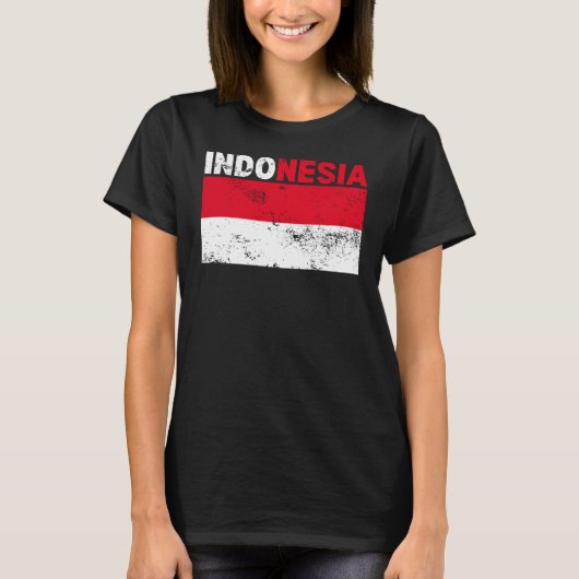 Vintage Indonesische vlag T-shirt (Voorkant)