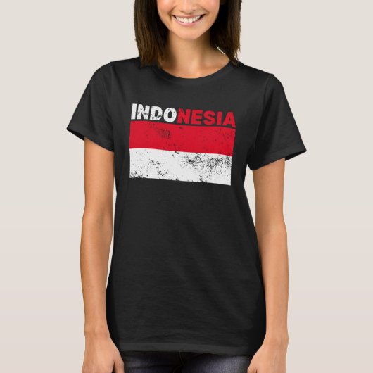 Vintage Indonesische vlag T-shirt (Voorkant)