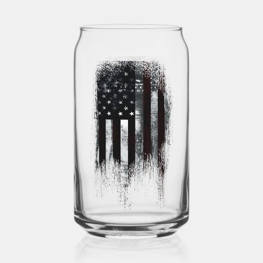 Vintage industriële Amerikaanse vlag Blikvorm Glas (Voorkant)