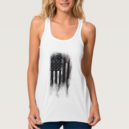 Vintage Industriële Amerikaanse Vlag Tanktop (Voorkant)