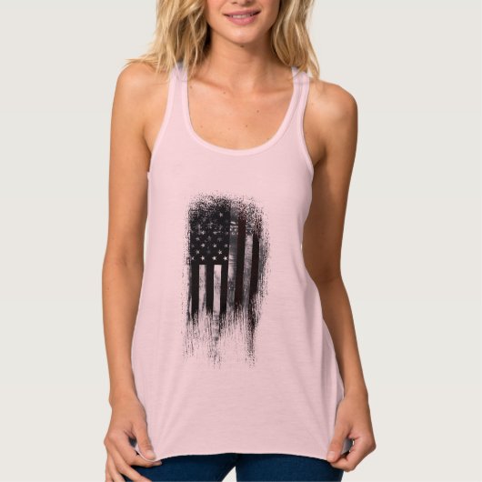 Vintage Industriële Amerikaanse Vlag Tanktop (Voorkant)