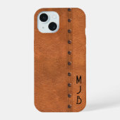 Vintage Industriële Mannelijke Nep Koperen Monogra iPhone 15 Case (Achterkant)