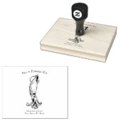 Vintage Inktvis Kustmarkt Branding Rubberstempel (Gestempeld)