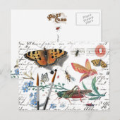 Vintage Insect Letter and postmark Briefkaart (Voorkant / Achterkant)
