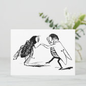Vintage insecten dansen; Bromvlieg (Staand voorkant)