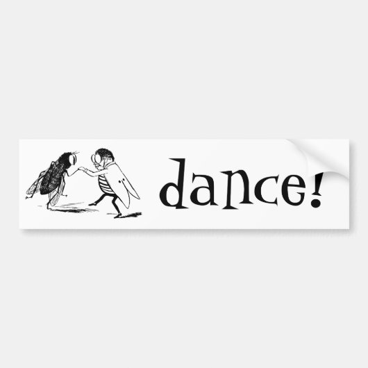 Vintage insecten dansen; Bromvlieg Bumpersticker (Voorkant)