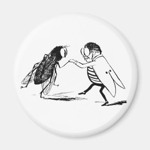 Vintage insecten dansen; Bromvlieg Magneet