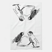 Vintage insecten dansen; Bromvlieg Theedoek (Verticaal)
